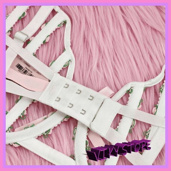 NWT {Victoria's Secret} White Rose Open Cup Bra 34DD: Elegant Sensuality NWT - Picture 9 of 11